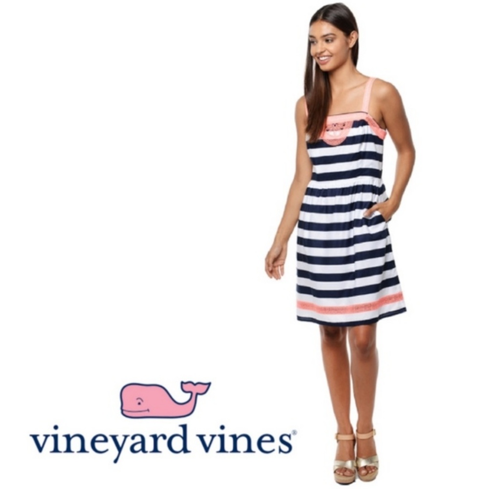 Vineyard Vines Navy/White/Pink Summer Dress Size 4